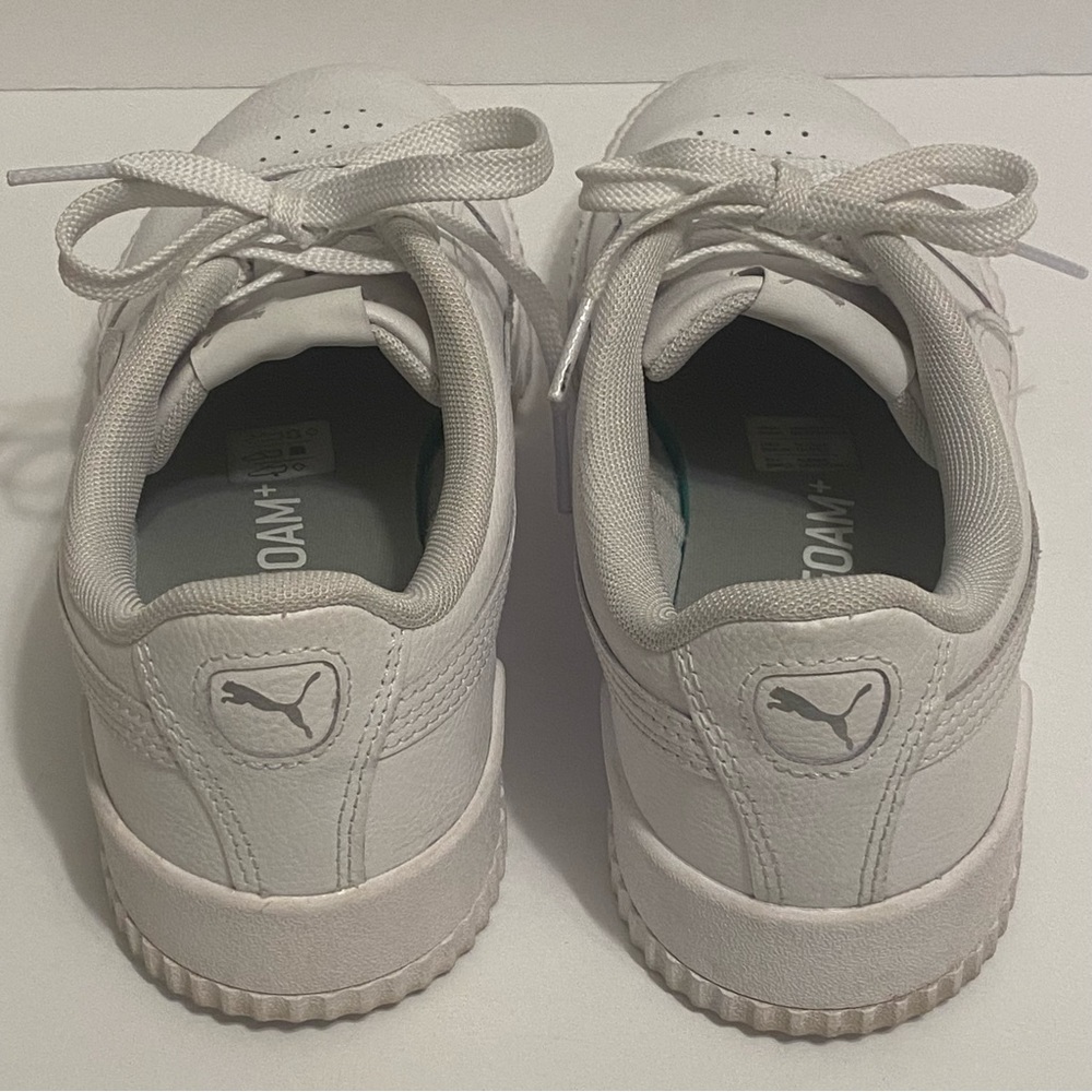 PUMA Carina Soft Foam White Sneakers Lace Up Shoes Optimal Comfort Size 8.5 - Picture 6 of 13